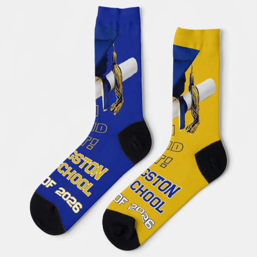 Gepersonaliseerde Afstuderen Sokken - Royal Blue & (Links)