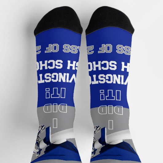 Gepersonaliseerde Afstuderen Sokken - Royal Blue & (Top)