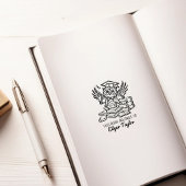 Gepersonaliseerde Afstuderen uil Bookplate Rubberstempel