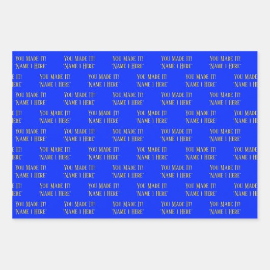 Gepersonaliseerde Afstuderen wensen Elegant Blauw  Inpakpapier Vel (Voorkant)