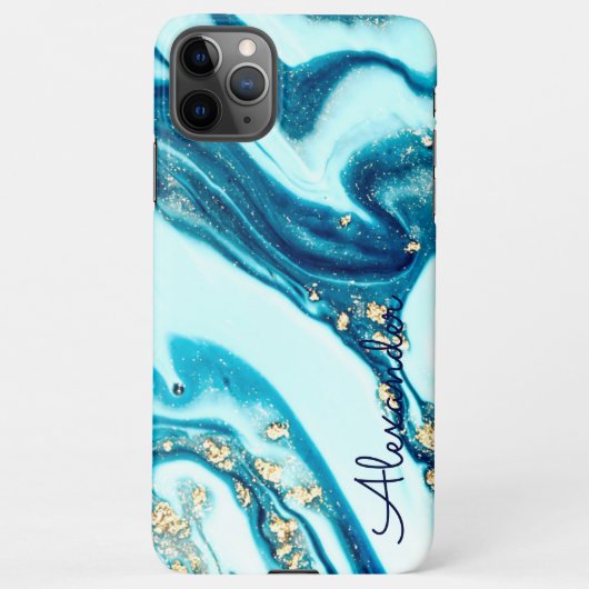 Gepersonaliseerde Agate Handgeschreven Naam Trendy iPhone Hoesje (Achterkant)