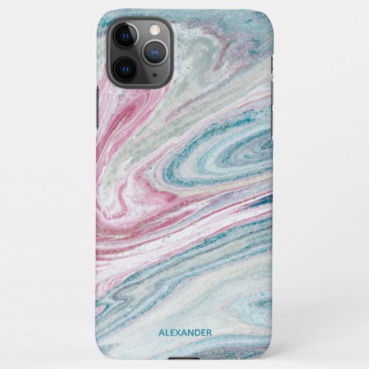 Gepersonaliseerde Agate Handgeschreven Naam Trendy iPhone Hoesje (Achterkant)