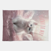 Gepersonaliseerde AI-Generated Kitten Angel Wings Theedoek (Horizontaal)