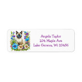 Gepersonaliseerde Ai Waterverf Siamese Cat in Flow Etiket (Voorkant)