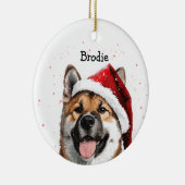 Gepersonaliseerde Akita Christmas Keramisch Ornament (Rechts)