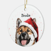 Gepersonaliseerde Akita Christmas Keramisch Ornament (Links)