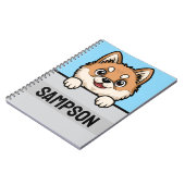 Gepersonaliseerde Akita Inu Aangepaste Naam Tekst Notitieboek (Linkerzijde)