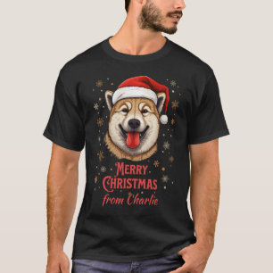 Gepersonaliseerde Akita Inu Hond Liefde Kerstmis T-shirt