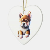 Gepersonaliseerde Akita Puppy Hond Hart Keramisch Ornament (Links)