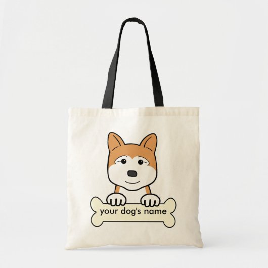Gepersonaliseerde Akita Tote Bag (Voorkant)