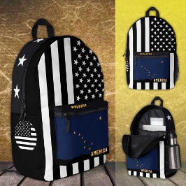 Gepersonaliseerde Alaska Vlag tas, Amerikaanse Vla Bedrukte Rugzak