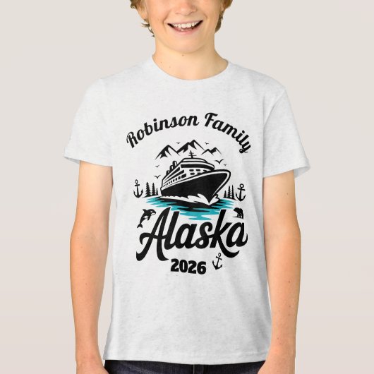 Gepersonaliseerde Alaskacrossing Tri-Blend Shirt (Voorkant)
