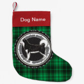 Gepersonaliseerde Alaskan Malamute Dog Green Play Kleine Kerstsok (Voorkant)