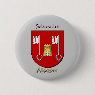 Gepersonaliseerde Alcazar Historisch Schild Ronde Button 5,7 Cm