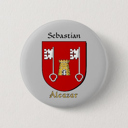 Gepersonaliseerde Alcazar Historisch Schild Ronde Button 5,7 Cm (Voorkant)