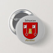 Gepersonaliseerde Alcazar Historisch Schild Ronde Button 5,7 Cm (Voorkant /achterkant)