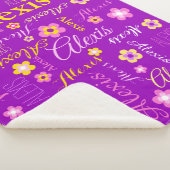 Gepersonaliseerde Alexis bloemen en naamtekst Sherpa Deken (3/4)