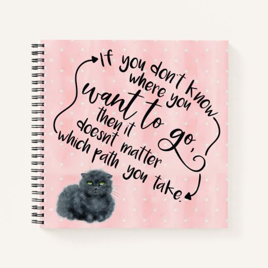 Gepersonaliseerde Alice Quote Gray Cheshire Cat Notitieboek (Voorkant)