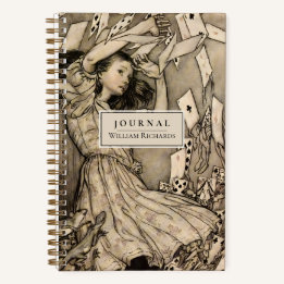 Gepersonaliseerde Alice Wonderland Art Dotted Jour Notitieboek
