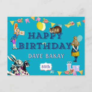 Gepersonaliseerde Alice Wonderland Happy Birthday Briefkaart
