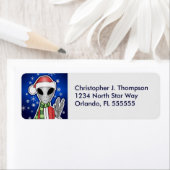 Gepersonaliseerde Alien Santa retour adreslabels Etiket (Insitu)