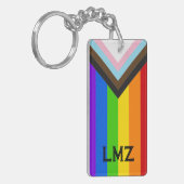 Gepersonaliseerde All Inclusive Pride Flag Sleutel Sleutelhanger (Voorkant Links)