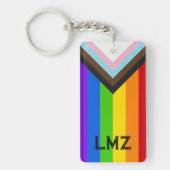 Gepersonaliseerde All Inclusive Pride Flag Sleutel Sleutelhanger (Voorkant)