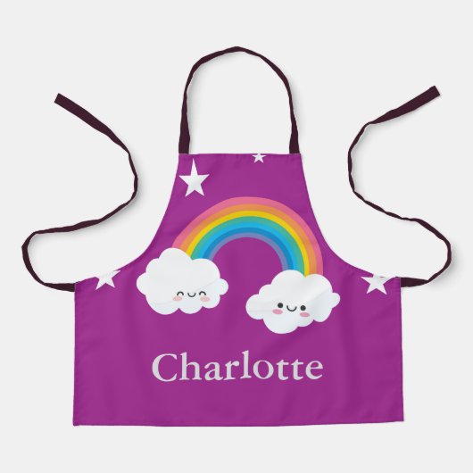 Gepersonaliseerde 'All-Over Print Apron' regenboog Schort (Voorkant)