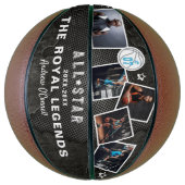 Gepersonaliseerde All-Star Photo Collage Keepsake  Basketbal (Verticaal)