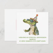 Gepersonaliseerde Alligator Verjaardag Kaart Son G (Voorkant / Achterkant)