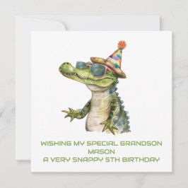 Gepersonaliseerde Alligator Verjaardag Kaart Son G