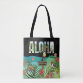 Gepersonaliseerde Aloha Tropical Paradise Dubbelzi Tote Bag (Voorkant)
