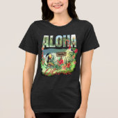 Gepersonaliseerde Aloha Tropical Paradise Dubbelzi Tri-Blend Shirt (Voorkant)