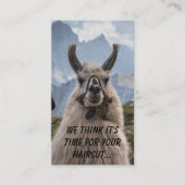 Gepersonaliseerde Alpaca haarstylist aangepaste fo Afsprakenkaartje (Voorkant)