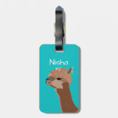 Gepersonaliseerde Alpaca Reis Bagagelabel (Achterkant verticaal)