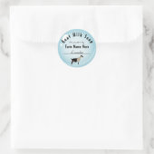 Gepersonaliseerde alpiene geit melk zeep Blue Bubb Ronde Sticker (Tas)
