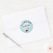 Gepersonaliseerde alpiene geit melk zeep Blue Bubb Ronde Sticker (Envelop)