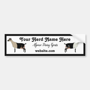 Gepersonaliseerde alpiene melkgeit bumpersticker