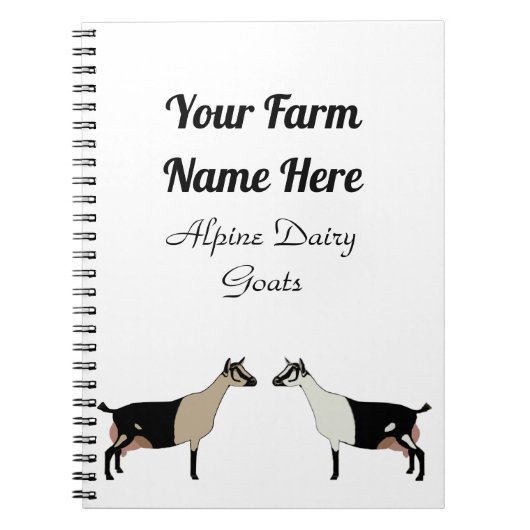 Gepersonaliseerde alpiene melkgeit notitieboek (Voorkant)
