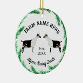 Gepersonaliseerde alpiene melkgeit Pine Wreater Keramisch Ornament (Rechts)