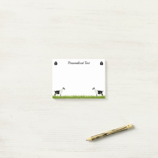 Gepersonaliseerde alpiene melkgeit post-it® notes (Op bureau)