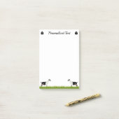 Gepersonaliseerde alpiene melkgeit post-it® notes (Op bureau)