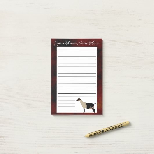 Gepersonaliseerde alpiene melkgeit post-it® notes (Op bureau)