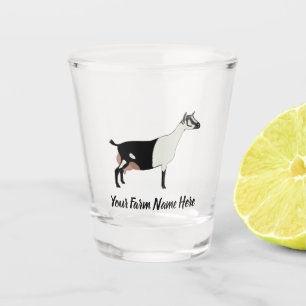 Gepersonaliseerde alpiene melkgeit shot glas