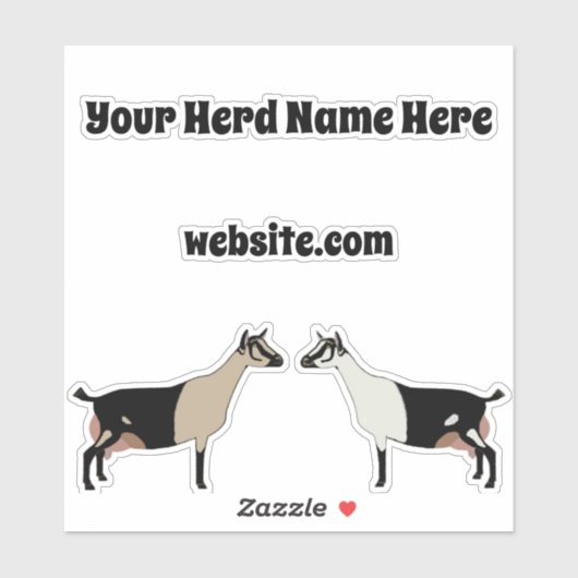 Gepersonaliseerde alpiene melkgeit sticker (Vel)