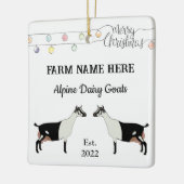 Gepersonaliseerde alpiene melkgeit Witte Kerstmis Keramisch Ornament (Links)