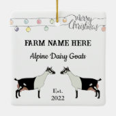 Gepersonaliseerde alpiene melkgeit Witte Kerstmis Keramisch Ornament (Achterkant)