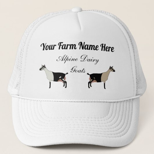 Gepersonaliseerde alpiene melkgeiten trucker pet (Voorkant)