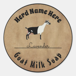 Gepersonaliseerde Alpine Geitenmelk Zeep Ronde Sticker