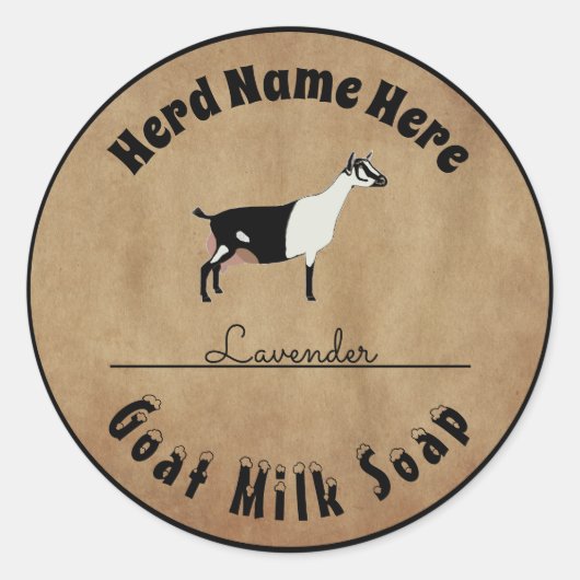 Gepersonaliseerde Alpine Geitenmelk Zeep Ronde Sticker (Voorkant)